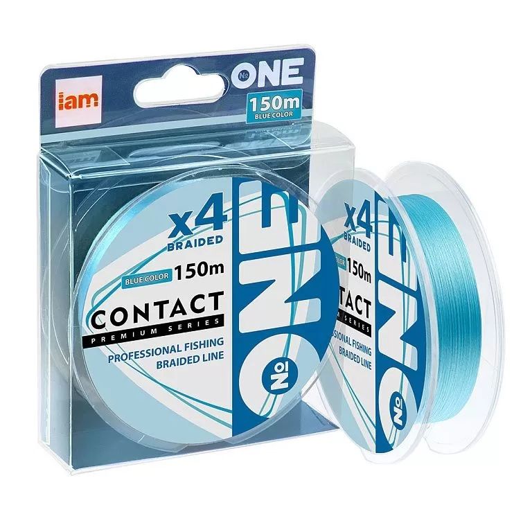 Плетеный шнур №ONE CONTACT Х4-150 (blue) 0.25 PE