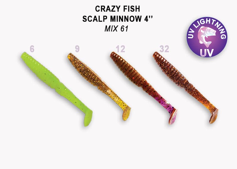 силиконовые приманки Scalp minnow 4" 18-100-M61-6