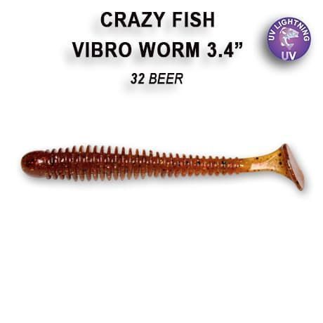 силиконовые приманки Vibro worm 3.4" 12-85-32-4