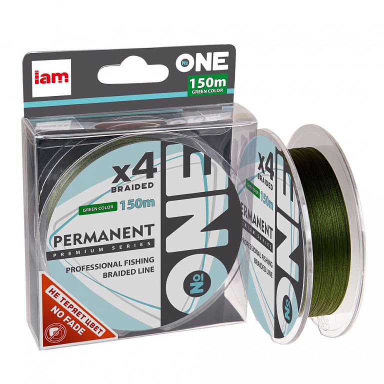 Плетеный шнур №ONE PERMANENT 0.12 mm Х4 150 m green