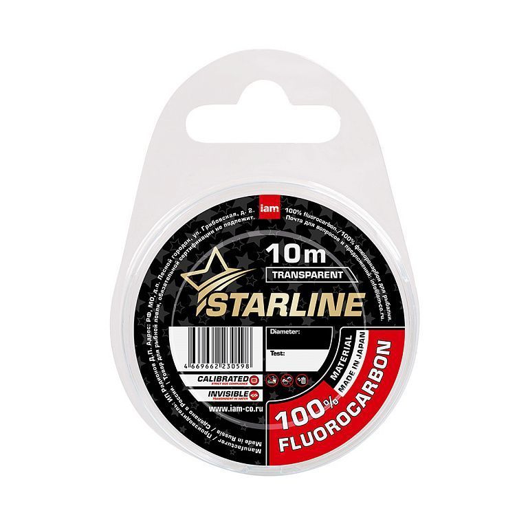 Флюорокарбон STARLINE 100% FLUOROCARBON 0.30 mm 10 m