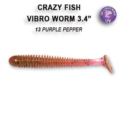 силиконовые приманки Vibro worm 3.4" 12-85-13-6
