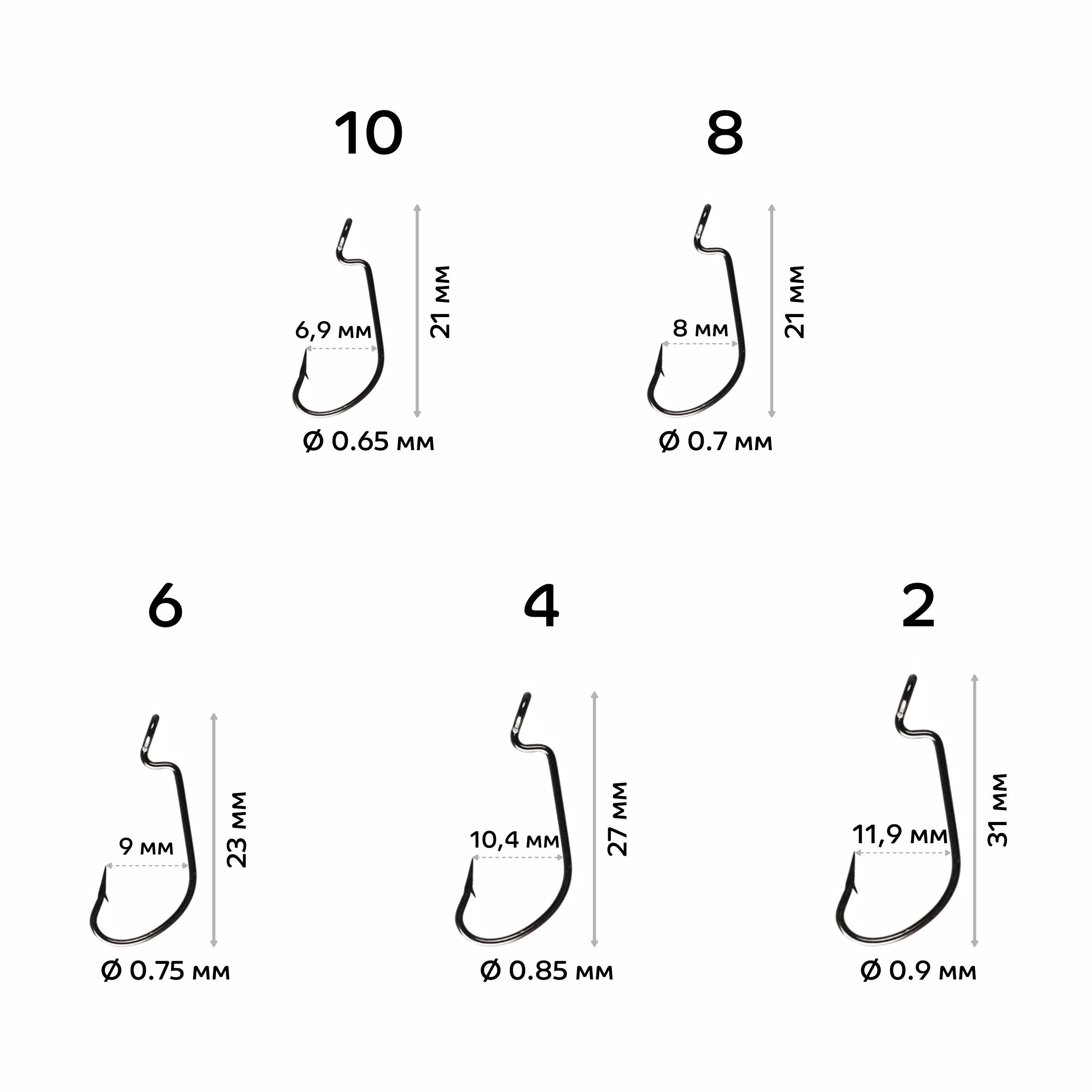 Офсетный крючок CF Offset DN hook №1/0 10 шт