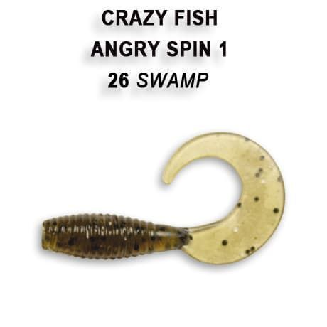силиконовые приманки Angry spin 1" 20-25-26-4