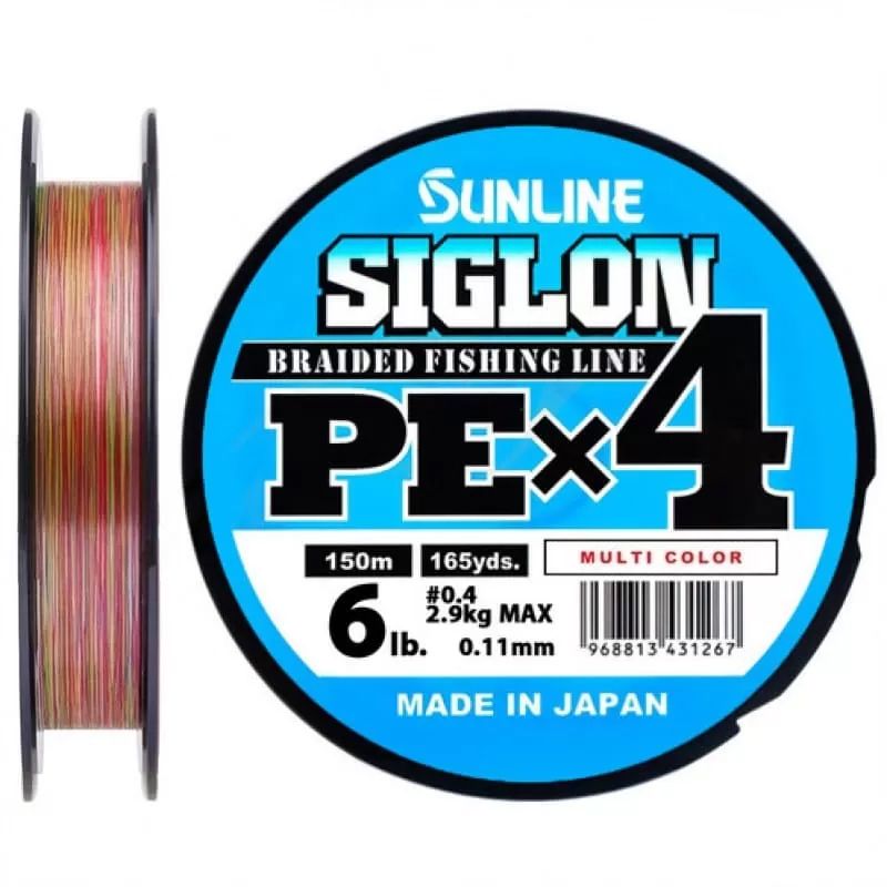 Плетеный шнур Sunline Siglon PE Х4 150м #1.5/25lb Multi Color