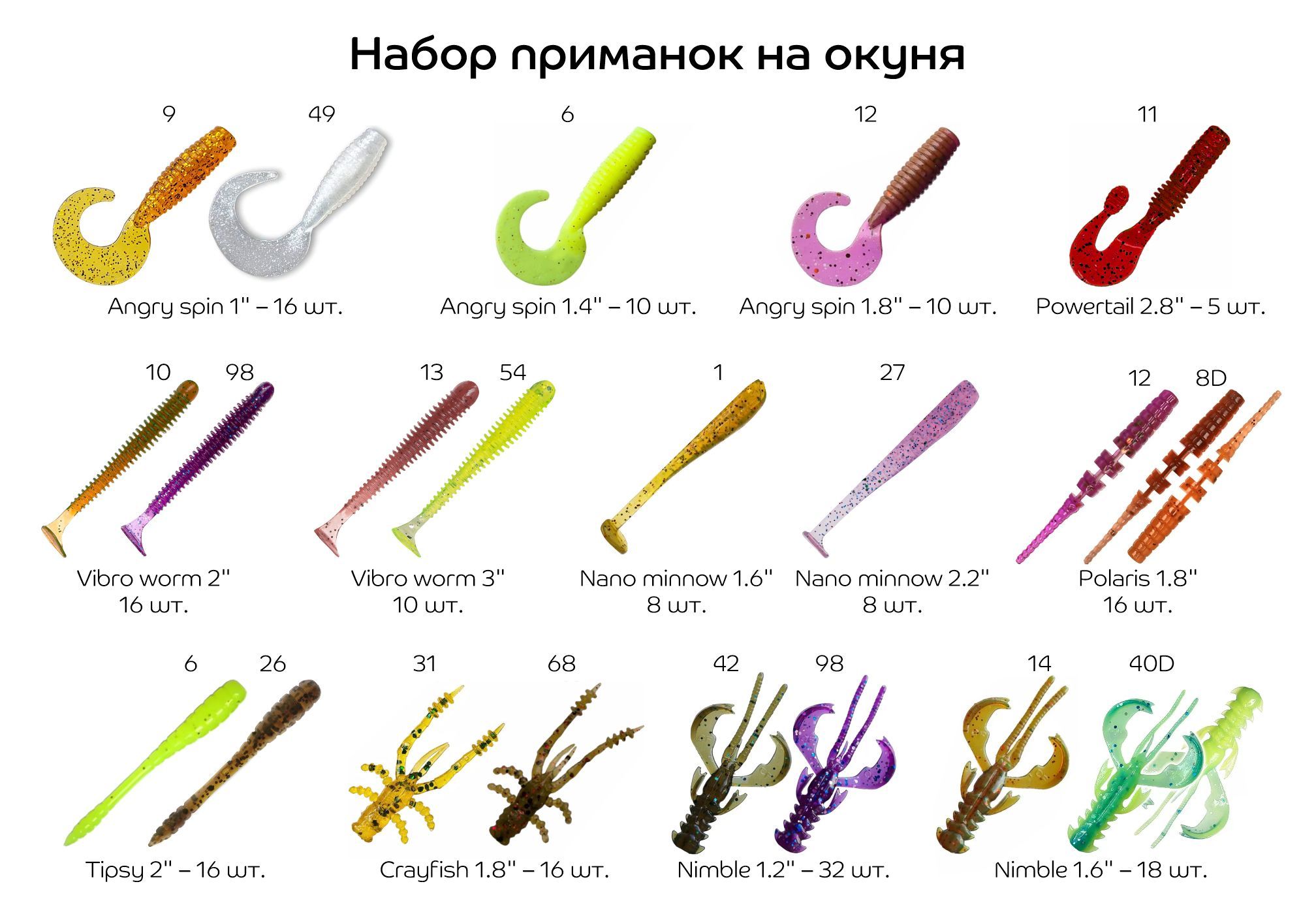 Набор приманок CF на окуня