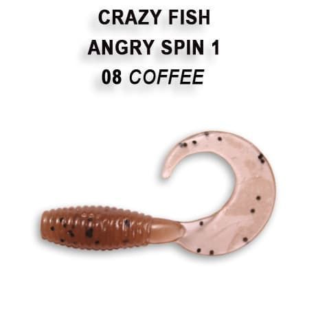 силиконовые приманки Angry spin 1" 20-25-8-4