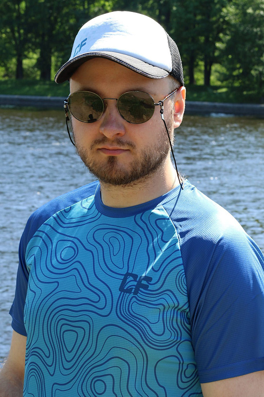 Футболка CF Maps blue для рыбака и рыбалки