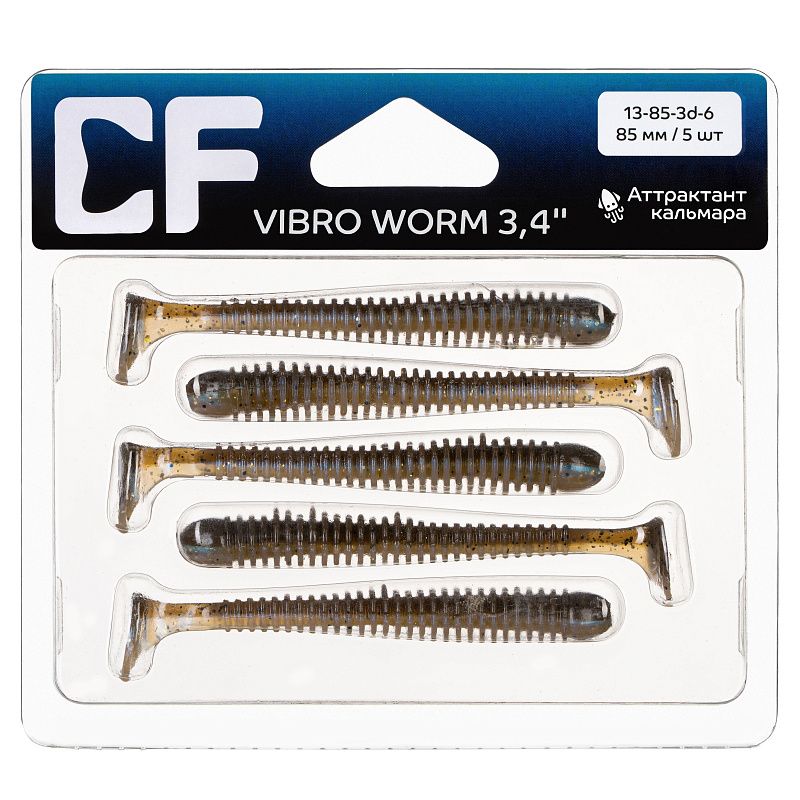 силиконовые приманки Vibro worm 3.4" 13-85-3d-6