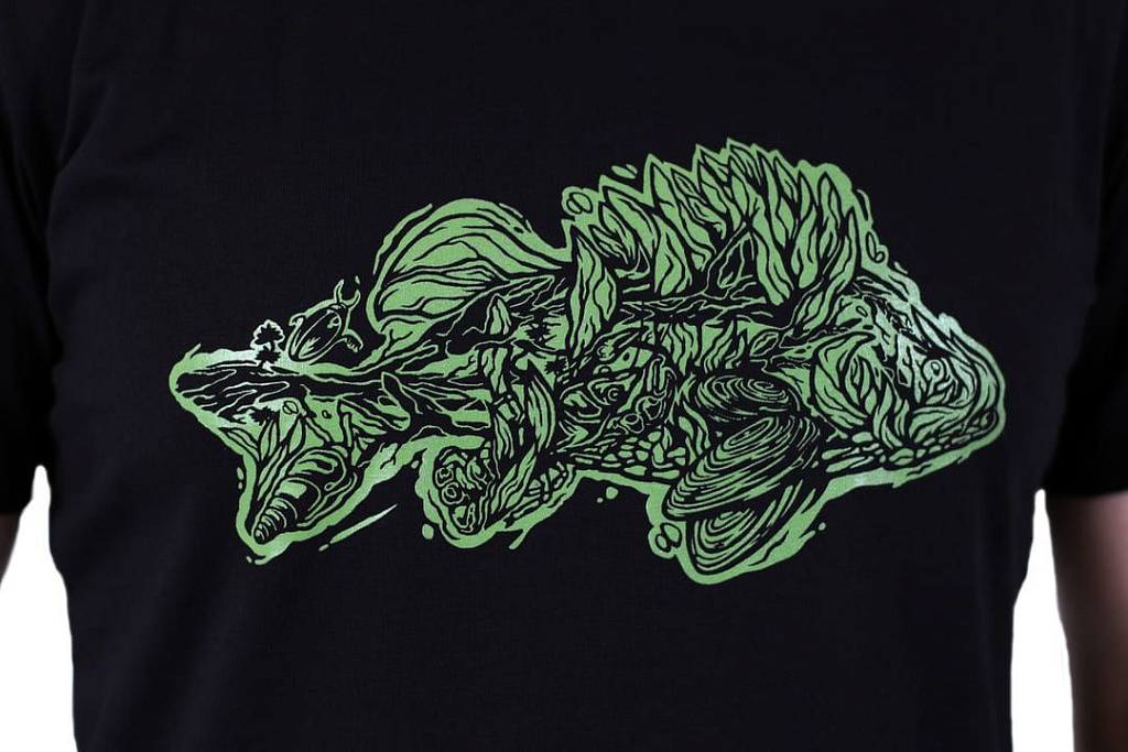 Футболка CF Relict Perch, черная для рыбака и рыбалки