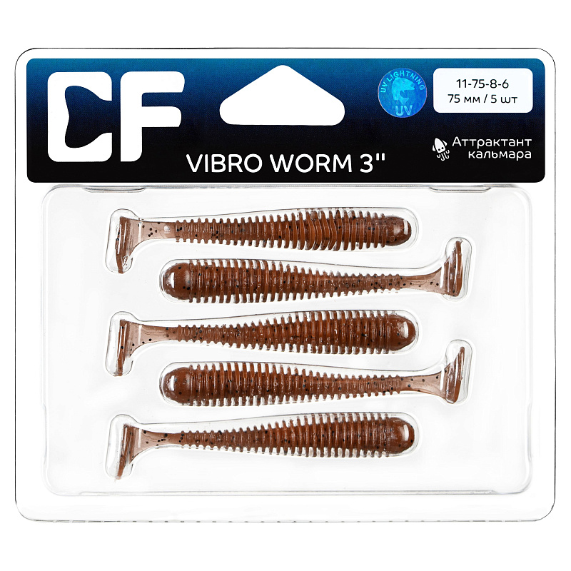 силиконовые приманки Vibro worm 3" 11-75-8-6