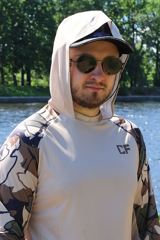 Худи CF Company Camo sleeves brown для рыбака и рыбалки