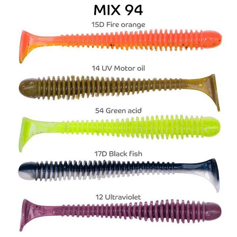 силиконовые приманки Vibro worm 3.4" 12-85-M94-6-F