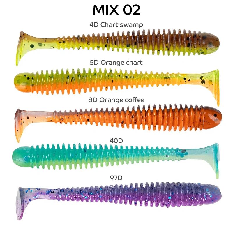 силиконовые приманки Vibro worm 3" 11-75-M02-6