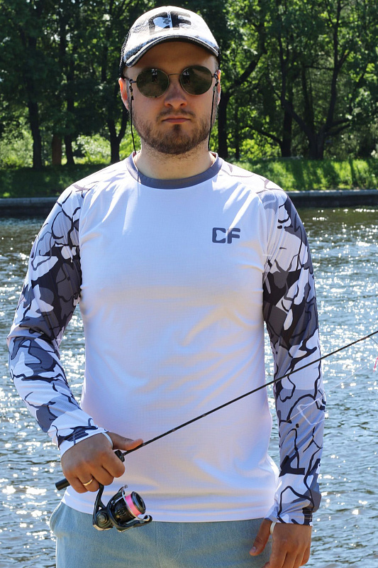 Джерси CF Camo sleeves gray для рыбака и рыбалки