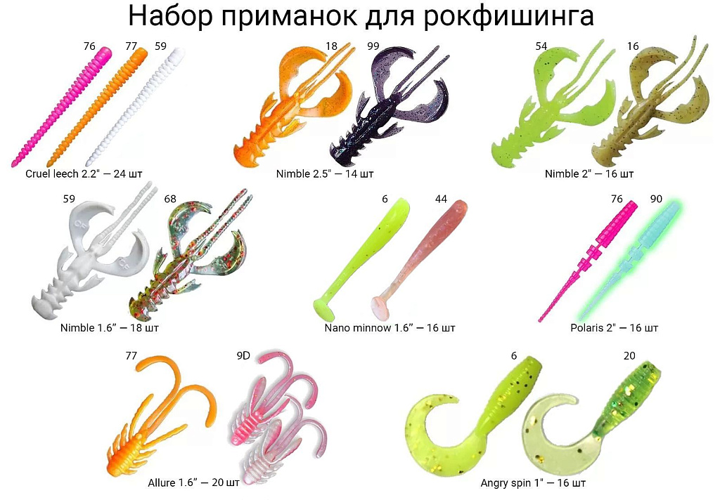 Набор приманок для рокфишинга CF x Spin&Cast