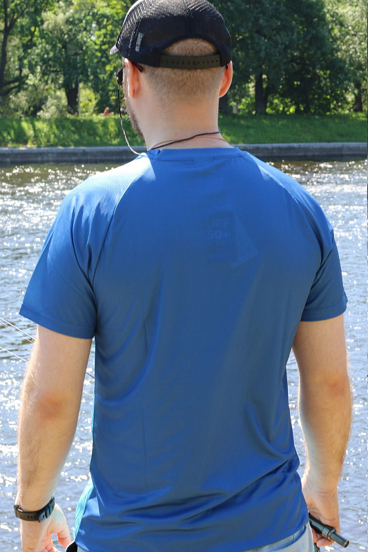 Футболка CF Maps blue для рыбака и рыбалки