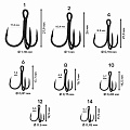 Рыболовные Тройной крючок CF T hook №2 10 шт