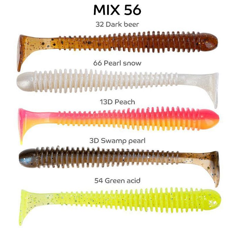 силиконовые приманки Vibro worm 3.4" 12-85-M56-6