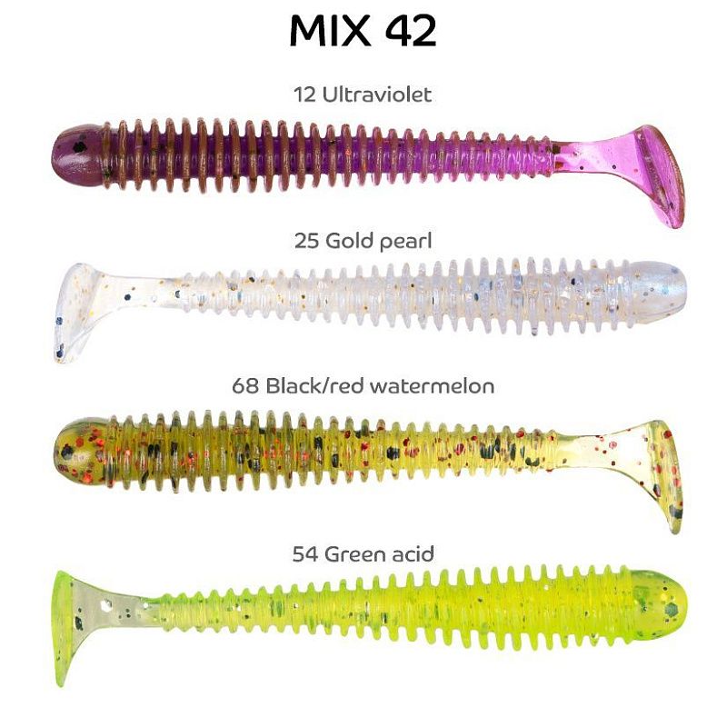 силиконовые приманки Vibro worm 2" 3-50-M42-6