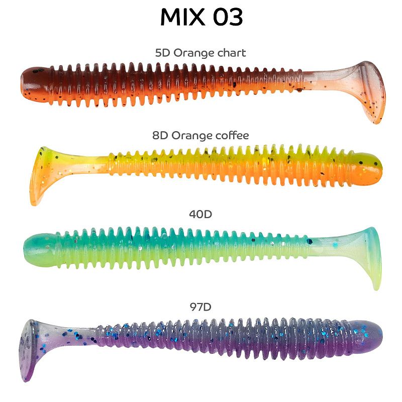 силиконовые приманки Vibro Worm 2.5'' 81-65-M03-6
