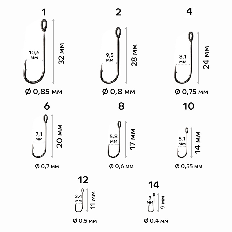 Рыболовные Одинарный крючок CF Round bent hook №14 15 шт