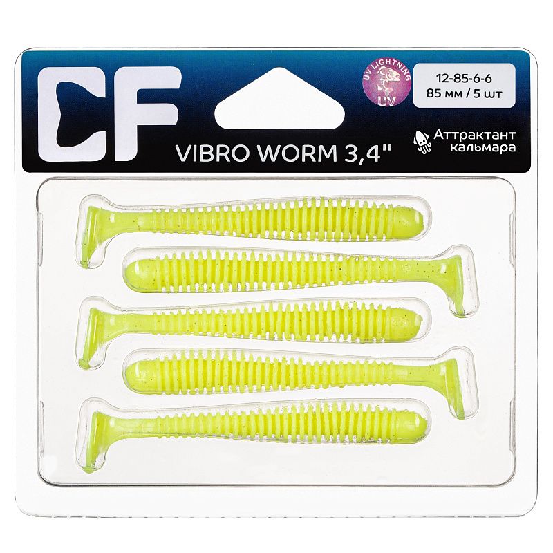 силиконовые приманки Vibro worm 3.4" 12-85-6-6