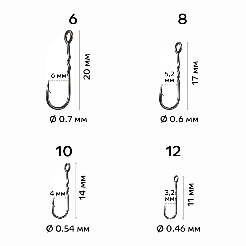 Рыболовные Одинарный крючок CF Round bent fixative shank №10 15 шт