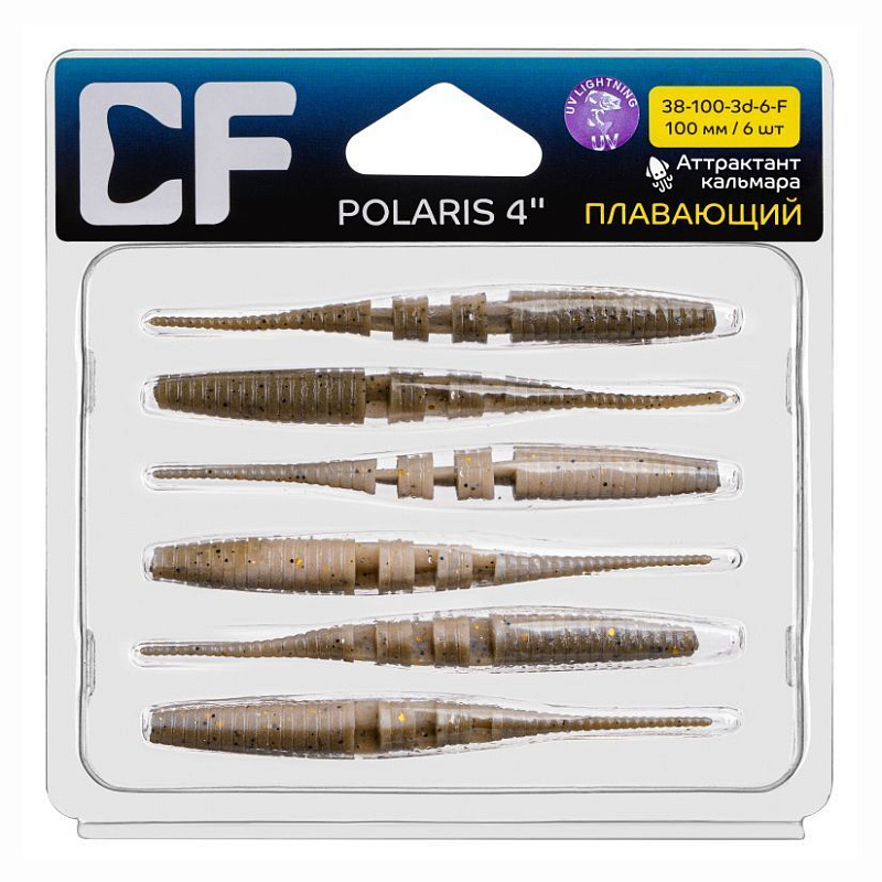 силиконовые приманки Polaris 4" 38-100-3d-6-F