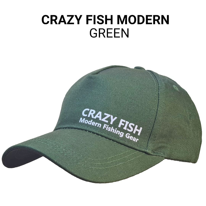 Кепка Crazy Fish Modern green M для рыбака и рыбалки
