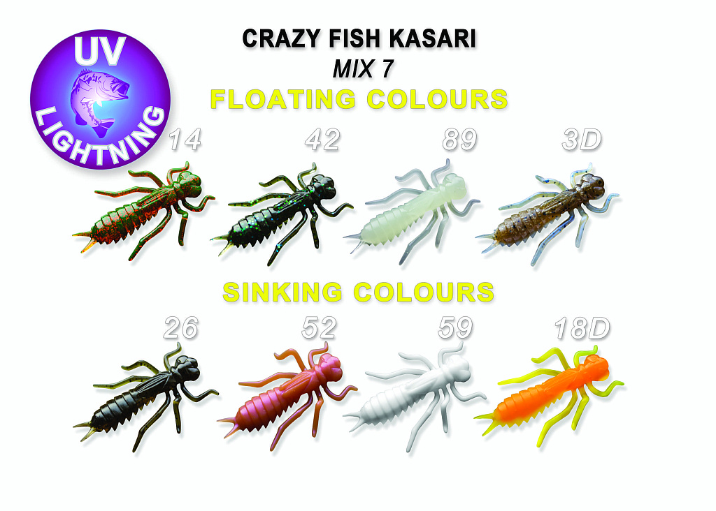 силиконовые приманки Kasari 1" 52-27-M7-7-FS