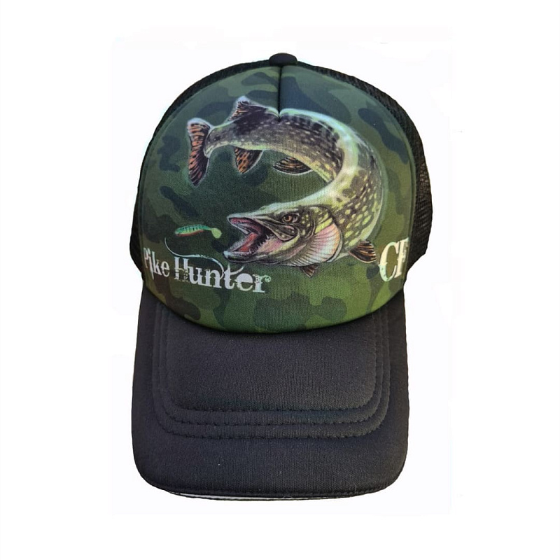 Кепка Crazy Fish Pike Hunter Camo L для рыбака и рыбалки