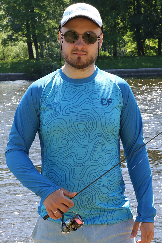 Джерси CF Maps blue для рыбака и рыбалки