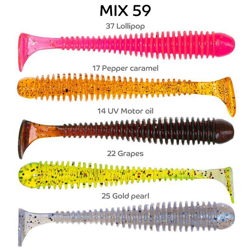 силиконовые приманки Vibro worm 3"11-75-M59-6