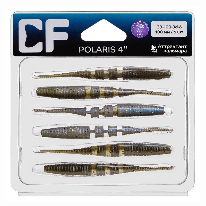 силиконовые приманки Polaris 4" 38-100-3d-6