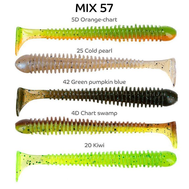 силиконовые приманки Vibro worm 3.4" 12-85-M57-6