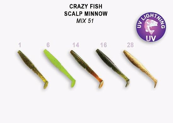 силиконовые приманки Scalp minnow 3.2" 7-80-M51-6