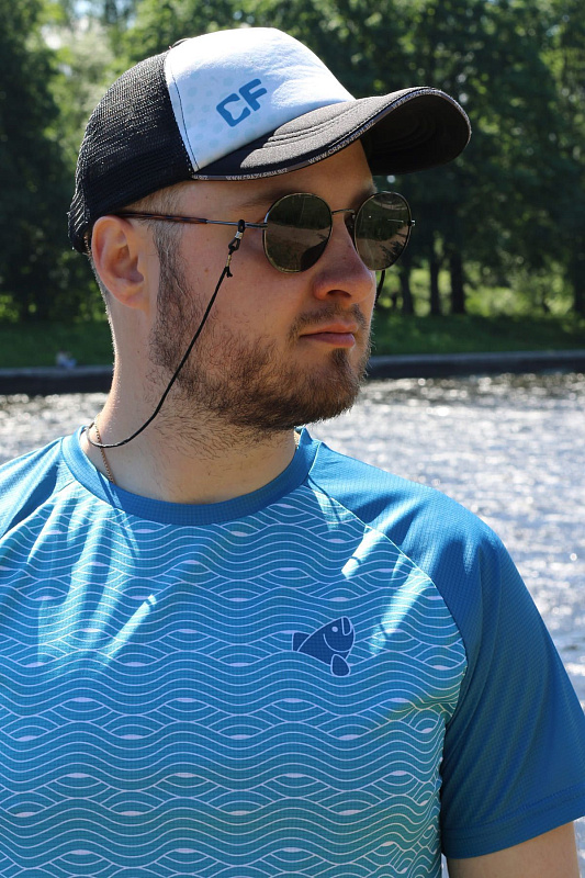 Футболка CF Wave blue для рыбака и рыбалки