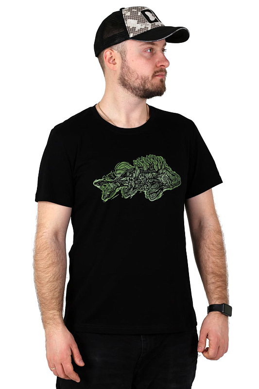 Футболка CF Relict Perch, черная для рыбака и рыбалки