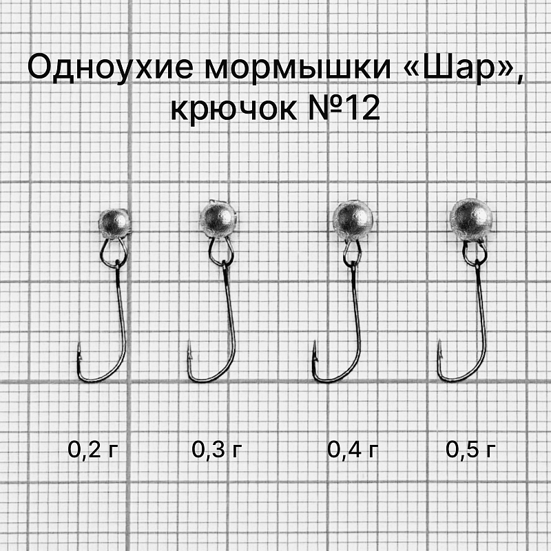 Одноухие мормышки «Шар». 0.2 г, крючок №12, 10 шт