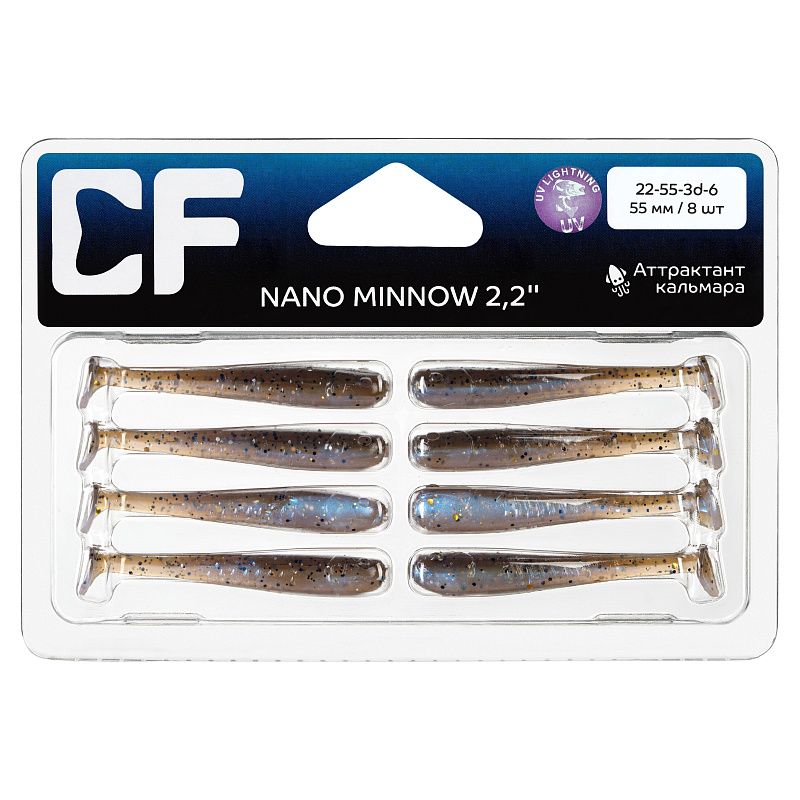 силиконовые приманки Nano minnow 2.2" 22-55-3d-6