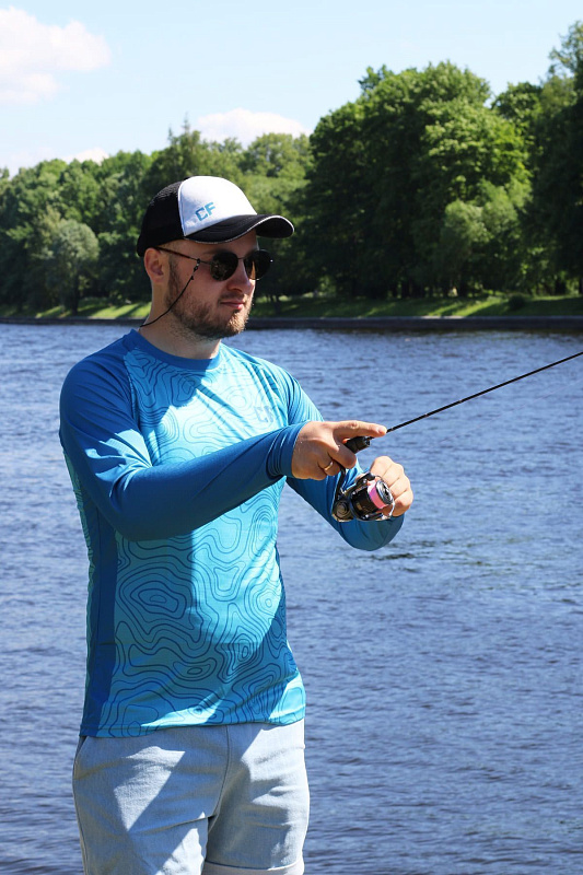 Джерси CF Maps blue для рыбака и рыбалки