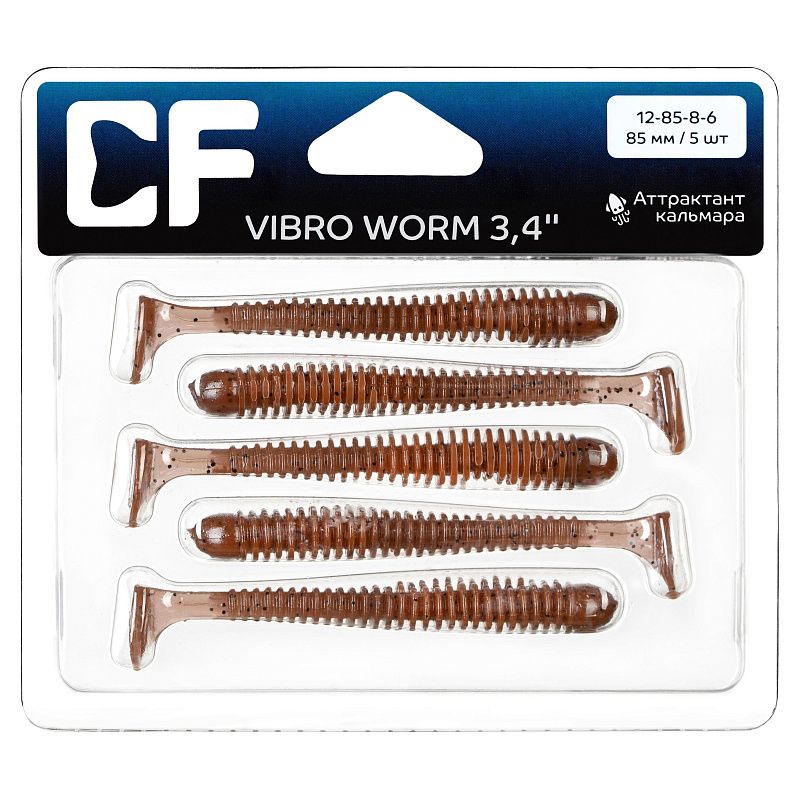 силиконовые приманки Vibro worm 3.4" 12-85-8-6