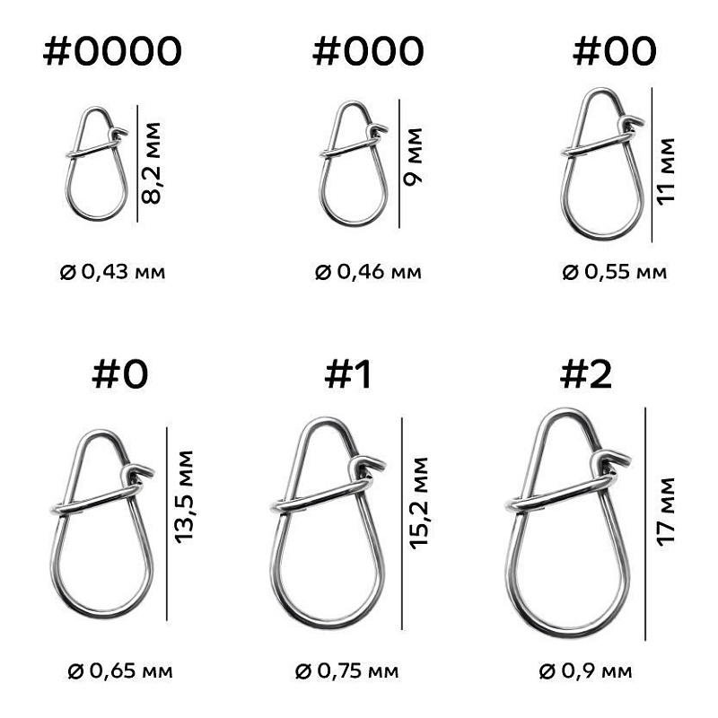Карабин CF Droplet snap #1 10 шт