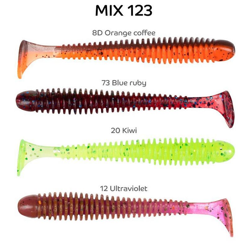 силиконовые приманки Vibro Worm 2.5'' 81-65-M123-6