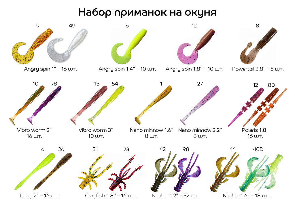 Набор приманок CF на окуня