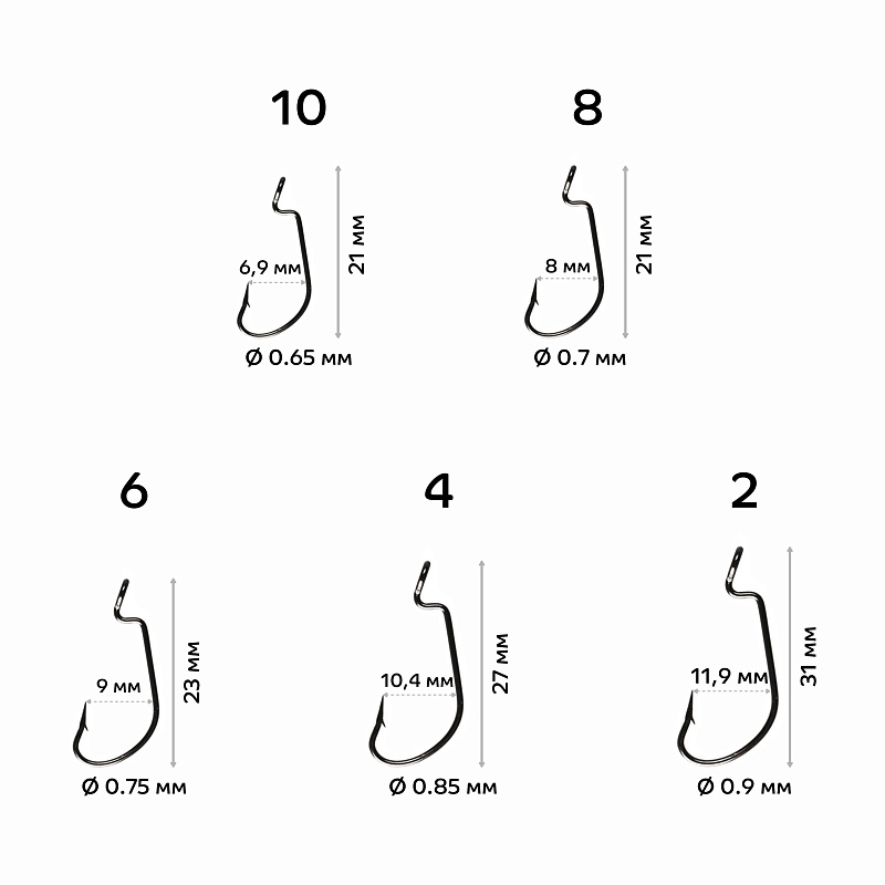 Рыболовные Офсетный крючок CF Offset DN hook №2 10 шт