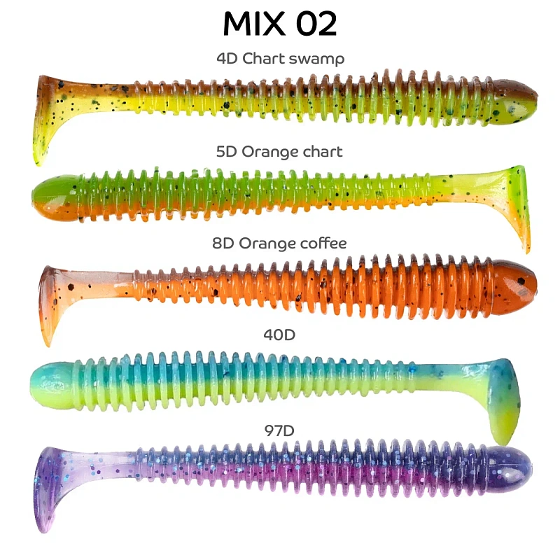силиконовые приманки Vibro worm 3.4" 12-85-M02-6