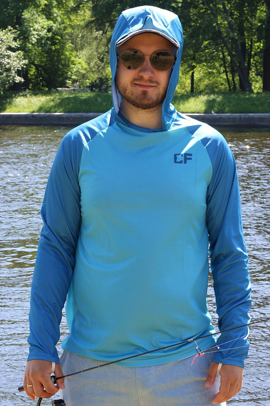 Худи CF Simple blue  для рыбака и рыбалки