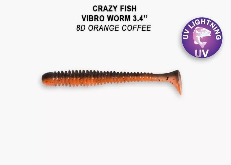 силиконовые приманки Vibro worm 3.4" 13-85-8d-4